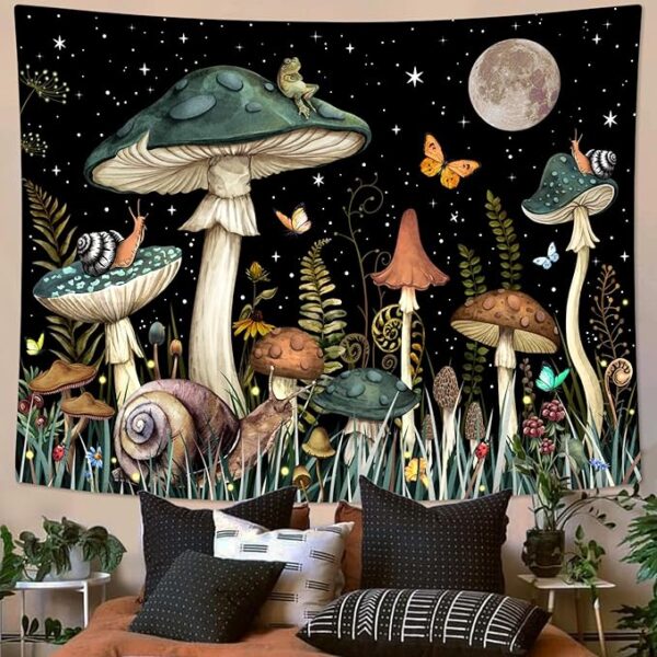 monnlight-mushroom-and-animal-wall-art-tapestry