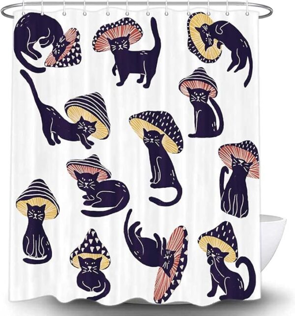 cat-and-mushroom-shower-curtain