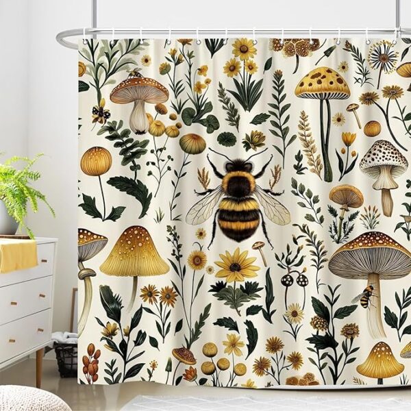 bee-and-mushroom-shower-curtain