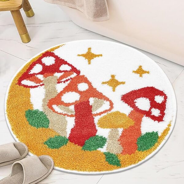 fluffy-bathroom-mushroom-themed-bath-mat