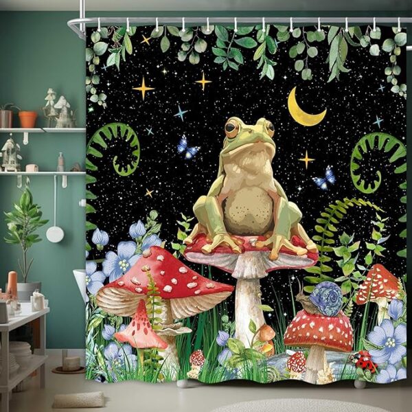 frog-sat-on-a-mushroom-shower-curtain
