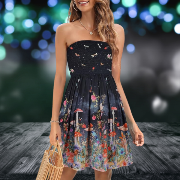boho-strapless-mushroom-summer-dress